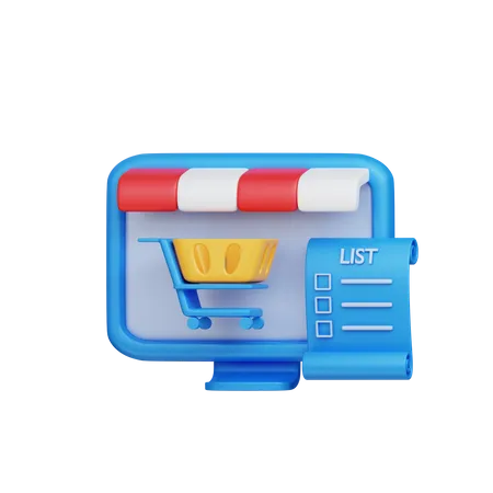 Online Shopping List  3D Icon