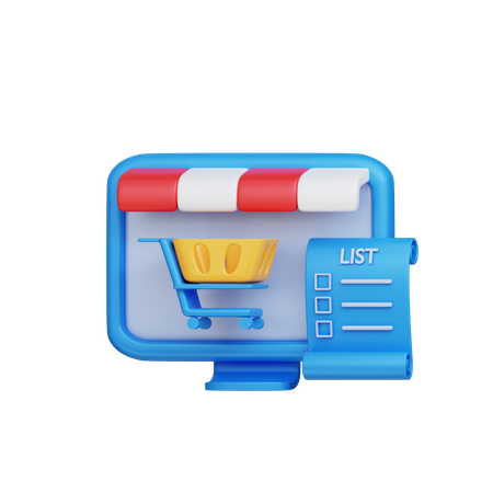 Online Shopping List  3D Icon
