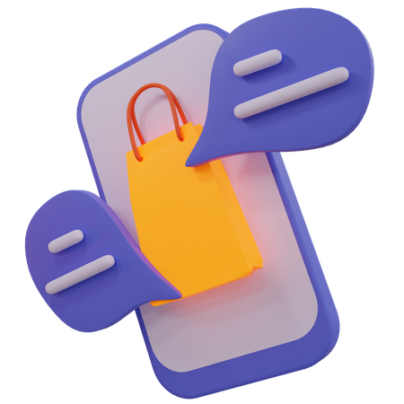 Online Shopping Message  3D Icon