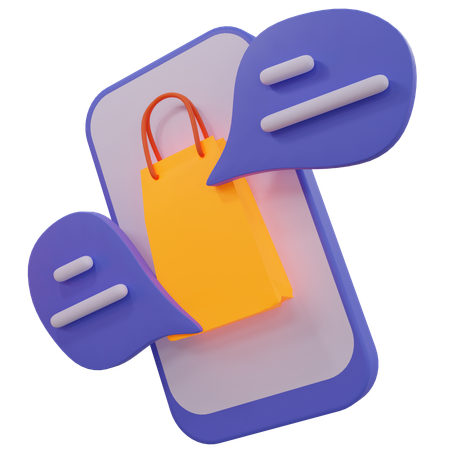 Online-Shopping-Nachricht  3D Icon