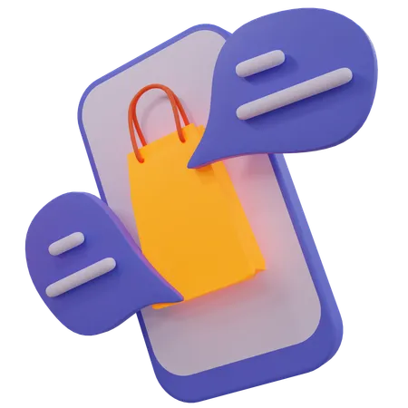 Online-Shopping-Nachricht  3D Icon