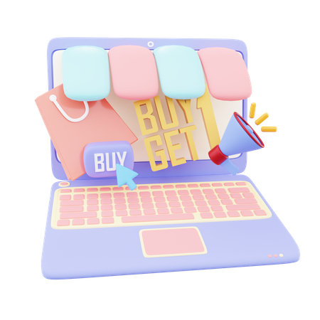 Online Shopping Offer  3D Icon