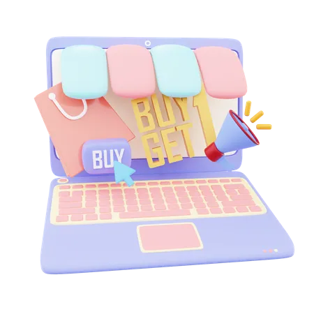 Online Shopping Offer  3D Icon