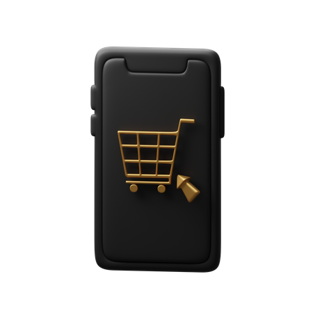 Online shopping on device  3D Icon