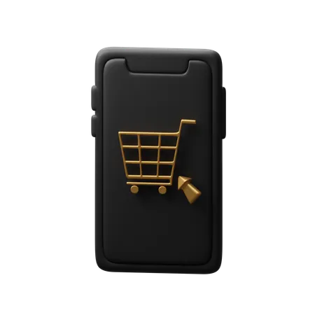 Online shopping on device  3D Icon