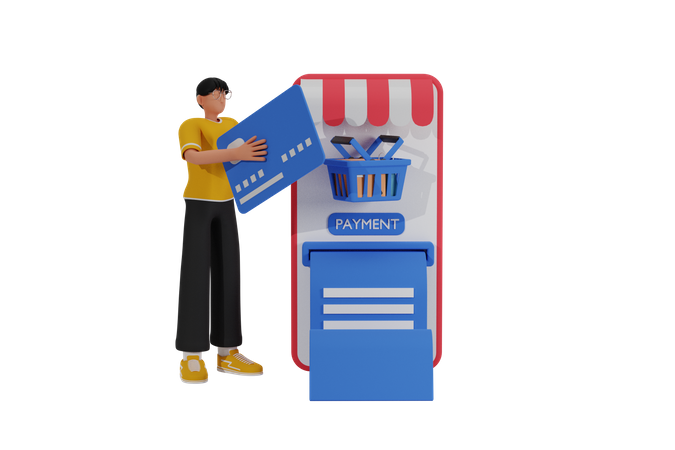 Online Shopping order payment  3D Icon