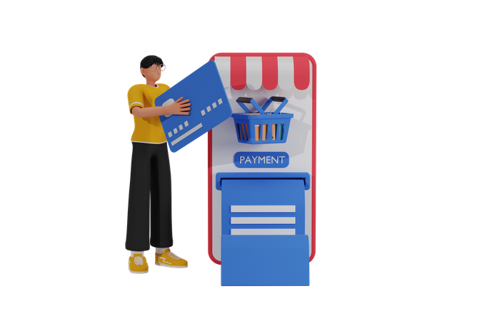 Online Shopping order payment  3D Illustration