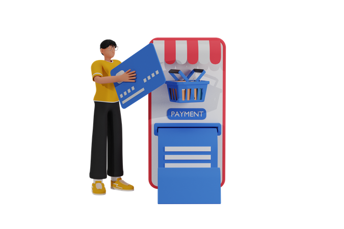 Online Shopping order payment 3D Illustration