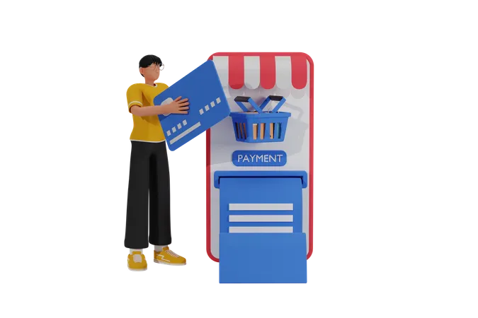 Online Shopping order payment  3D Illustration