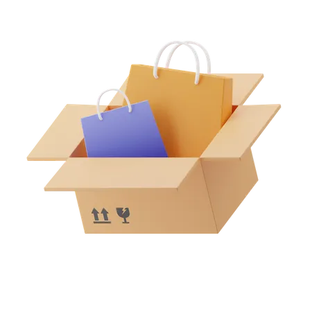 Online shopping package  3D Illustration