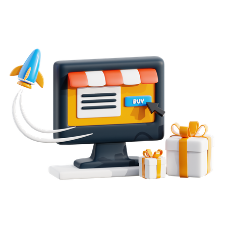 Online Shopping Payment  3D Icon