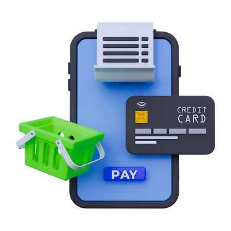 Online Shopping Payment  3D Icon