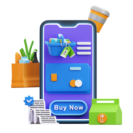 Online Shopping Payment  3D Icon