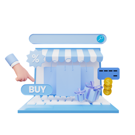 Online Shopping Payment  3D Illustration