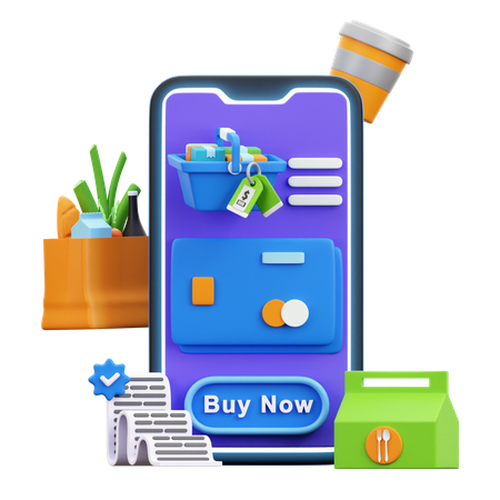 Online Shopping Payment  3D Illustration