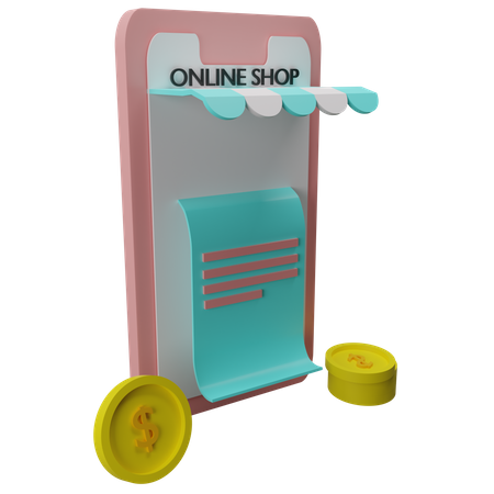 Online Shopping Payment  3D Illustration