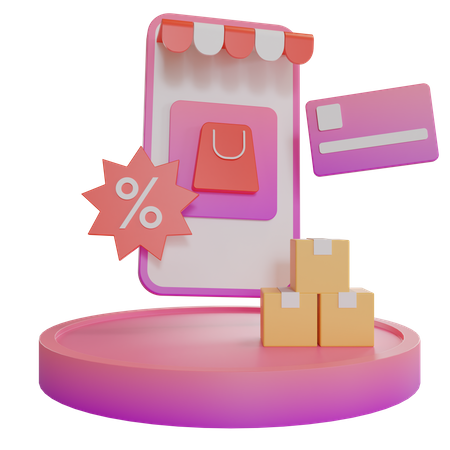 Online Shopping Payment  3D Illustration