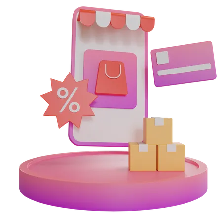 Online Shopping Payment  3D Illustration