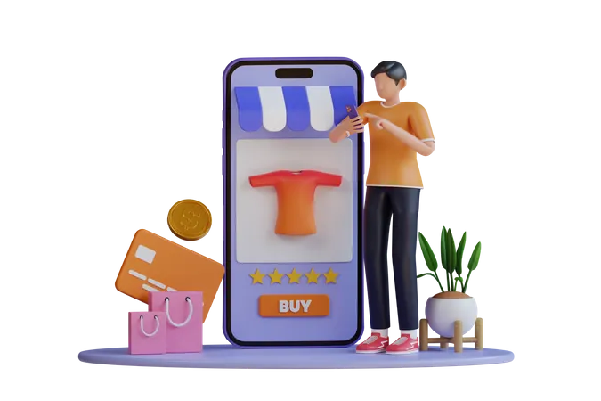 Online shopping payment  3D Illustration