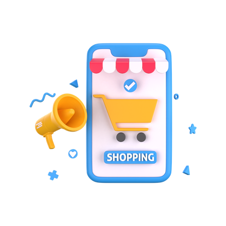 Online Shopping Promotion 3D Illustration