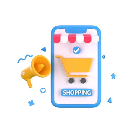 Online Shopping Promotion  3D Illustration