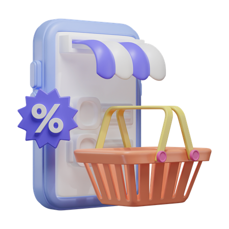 Online-Shopping-Rabatt  3D Illustration