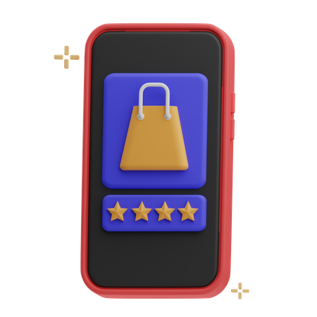 Online Shopping Rating  3D Icon