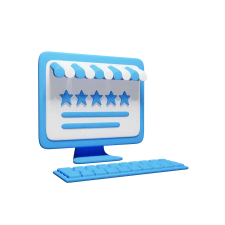 Online Shopping Rating  3D Icon