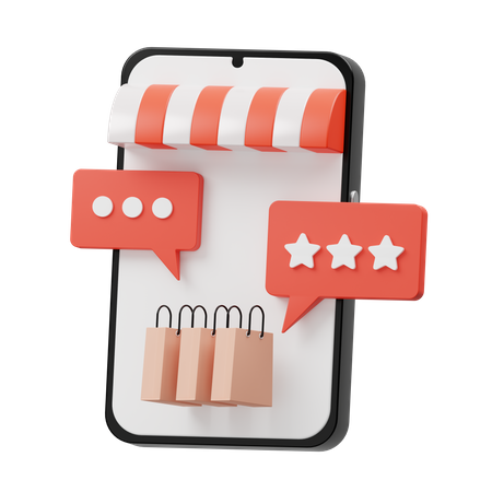 Online Shopping Rating  3D Icon