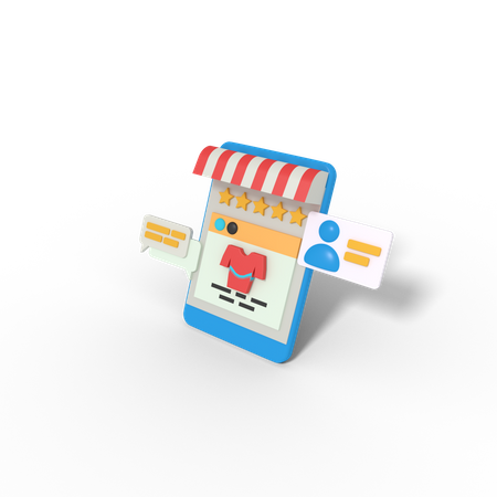 Online shopping rating 3D Icon