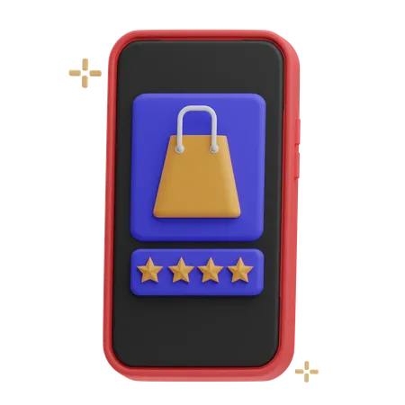 Online Shopping Rating  3D Icon