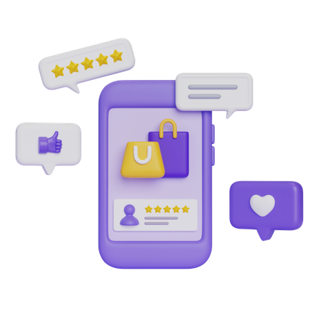Online Shopping Review  3D Icon