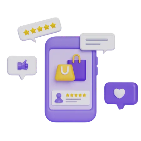 Online Shopping Review  3D Icon