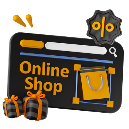 Online Shopping Sale  3D Icon