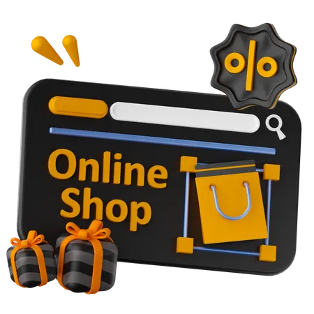 Online Shopping Sale  3D Icon