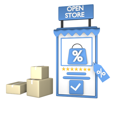 Online Shopping Sale  3D Icon