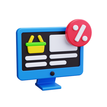 Online Shopping Sale  3D Icon