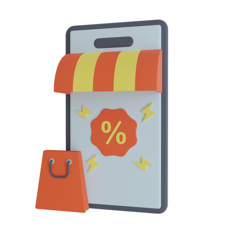 Online Shopping Sale  3D Icon