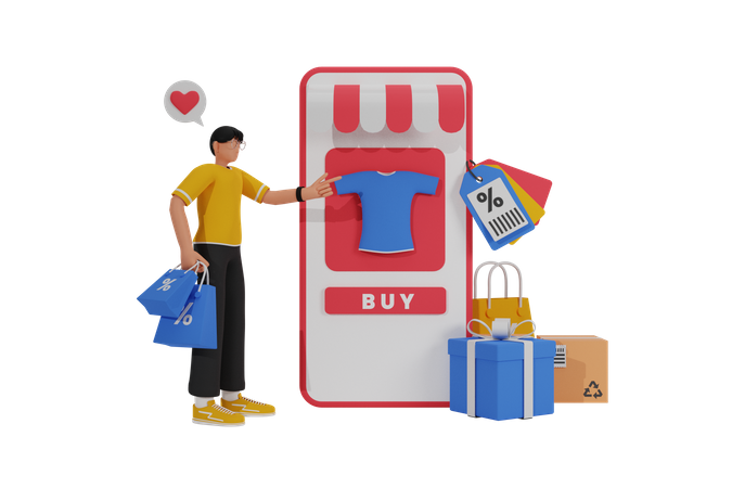 Online shopping sale  3D Icon