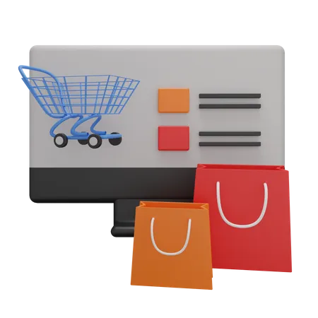 Online shopping sale 3D Illustration