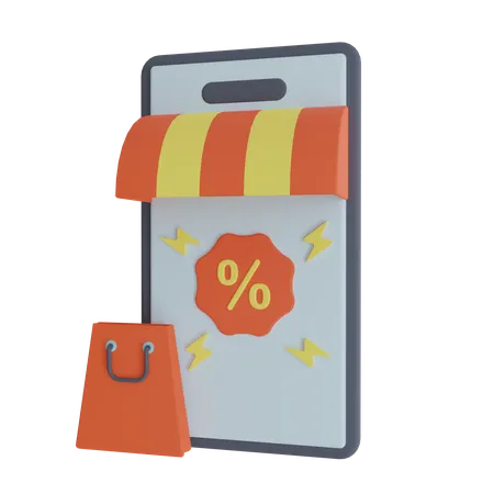 Online Shopping Sale  3D Icon