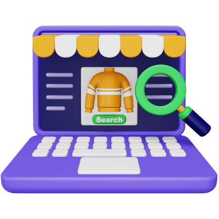 Online Shopping Search  3D Icon