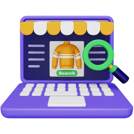 Online Shopping Search  3D Icon