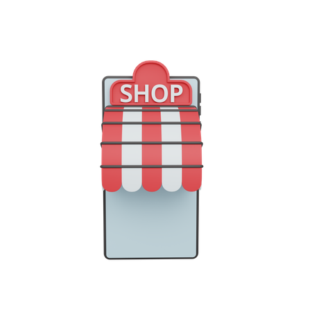 Online Shopping Shop  3D Illustration