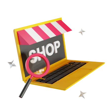 Online-Einkaufsshop  3D Illustration