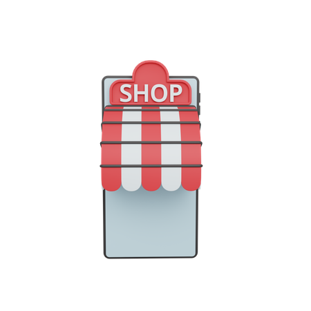 Online Shopping Shop 3D Illustration