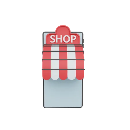 Online Shopping Shop  3D Illustration