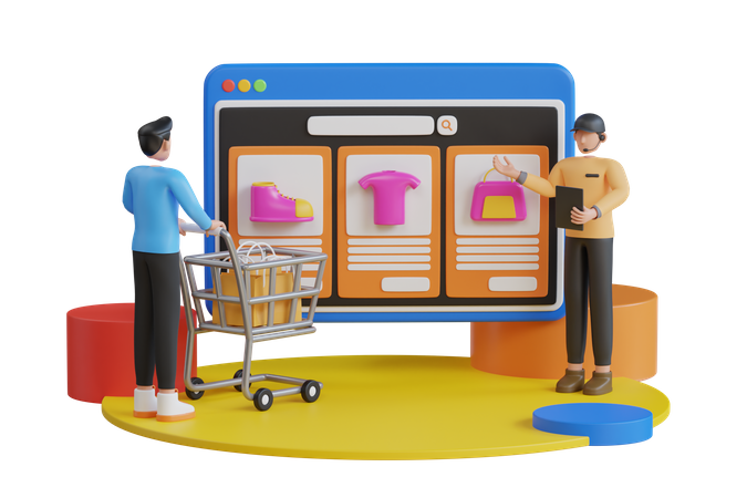 Online shopping store  3D Icon