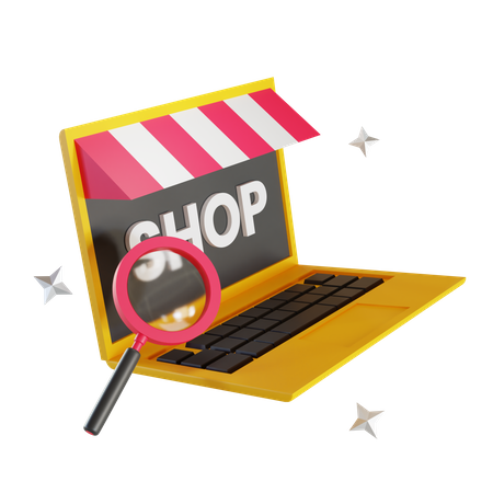 Online Shopping Store  3D Illustration