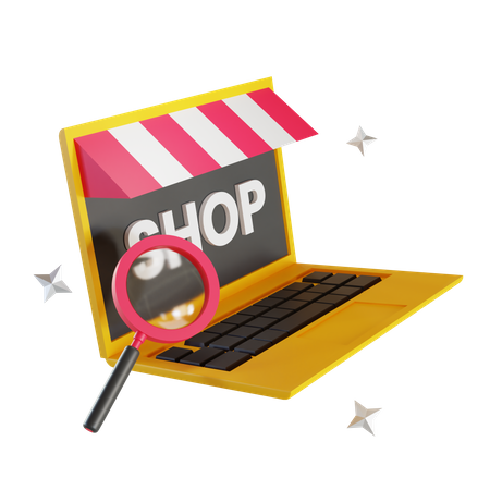 Online Shopping Store 3D Illustration